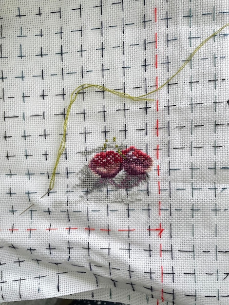 haft z motywem roślinnym